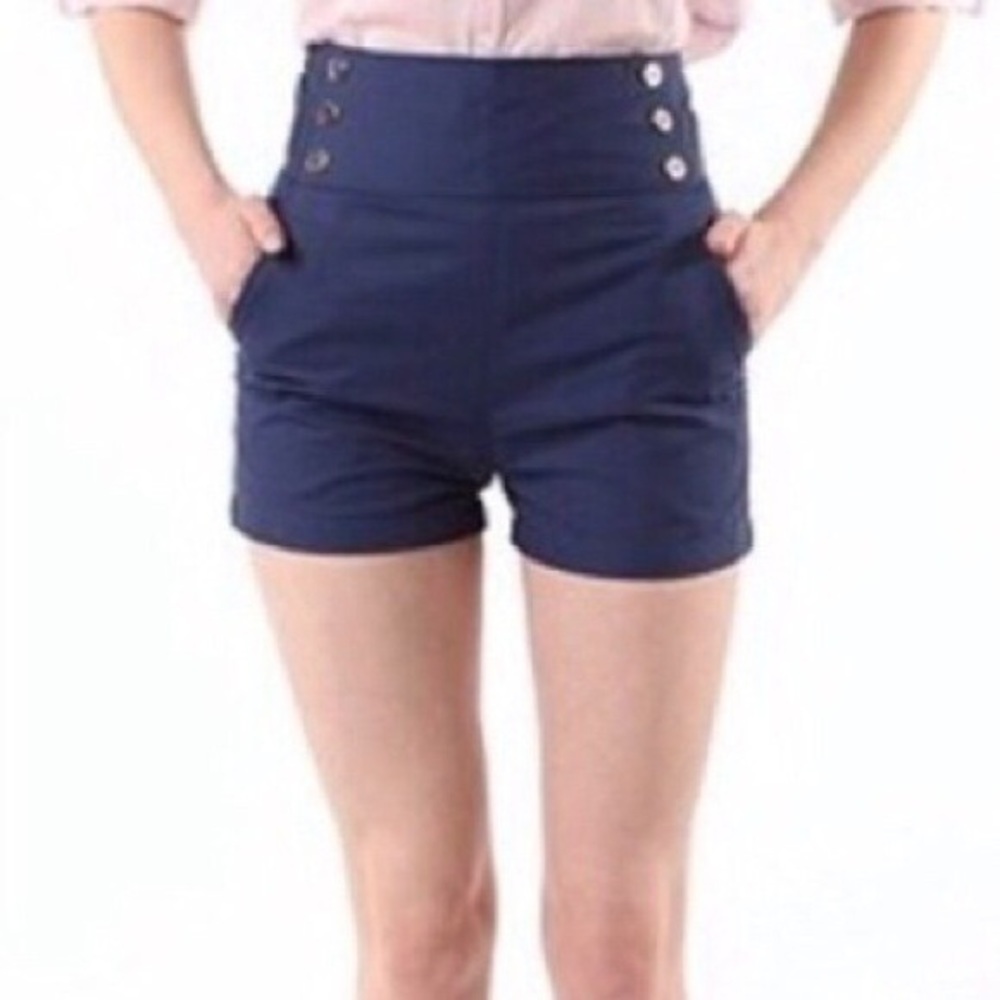 Urban outfitters navy blue high waisted shorts
